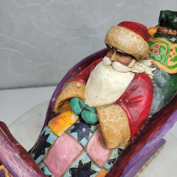 Jim Shore Heartwood Creek Delivering Joy Figurine XL Santa in Sleigh 2004 - Picture 12 of 16
